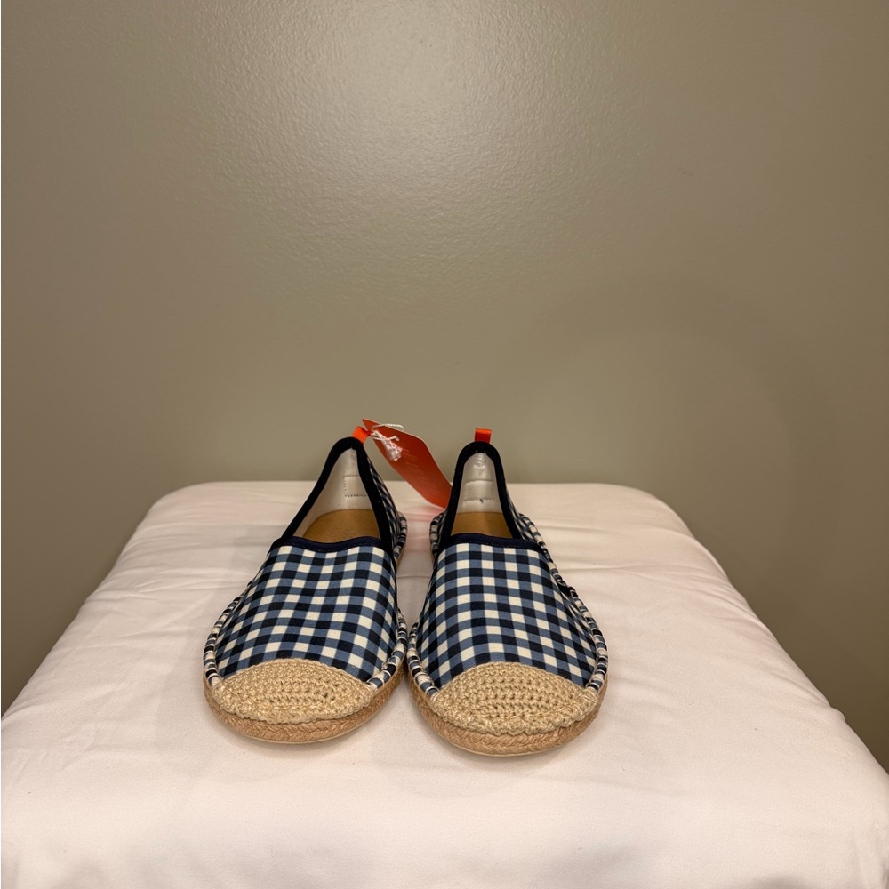 Sea Star Beachwear Beachcomber Espadrilles Blue & White Gingham | Size 7